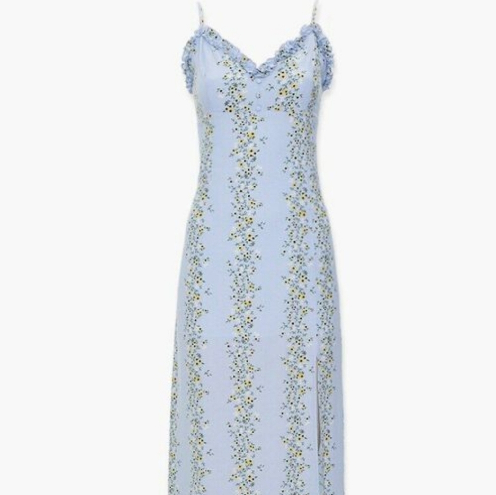 F21 Floral Ruffle-Trim Maxi Dress Size Medium SOLD OUT!!